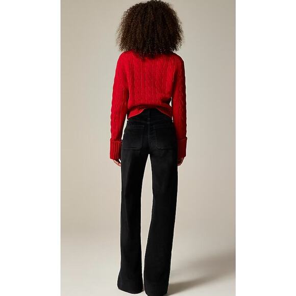 J. Crew Wide-leg velvet Sailor trouser black size 28 - Picture 2 of 5